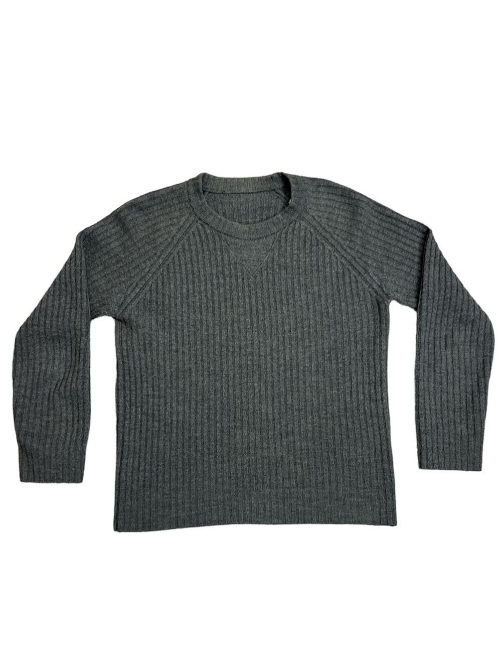 Dolce & Gabbana Italy 100% wool grey ribbed knit raglan sleeve sweater IT 50